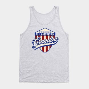 All American Grandpa | American grandpa; proud American; 4th July shirt for grandpa; fathers day gift; grandpa; grandfather; patriotic American shirt; Tank Top